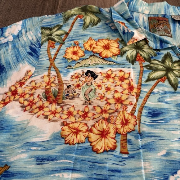 Pineapple Connection Men's Medium Hawaiian Multicolor Surfing Hula Girls‎ AOP - Picture 6 of 12